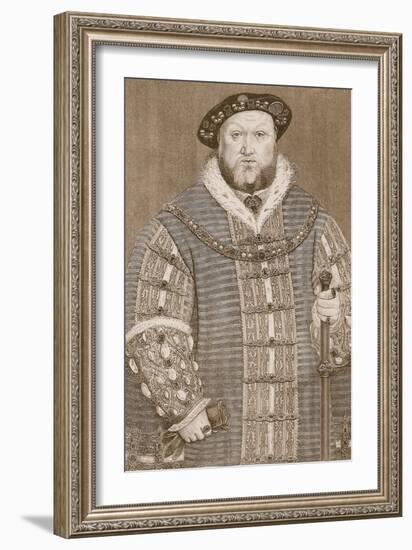 Henry Viii, Illustration from 'Cassell's Illustrated History of England'-Hans Holbein the Younger-Framed Giclee Print