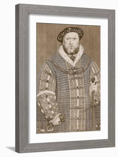 Henry Viii, Illustration from 'Cassell's Illustrated History of England'-Hans Holbein the Younger-Framed Giclee Print