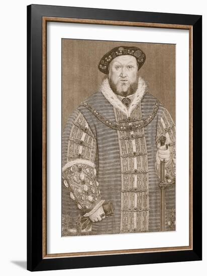 Henry Viii, Illustration from 'Cassell's Illustrated History of England'-Hans Holbein the Younger-Framed Giclee Print