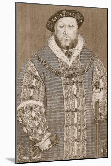 Henry Viii, Illustration from 'Cassell's Illustrated History of England'-Hans Holbein the Younger-Mounted Giclee Print