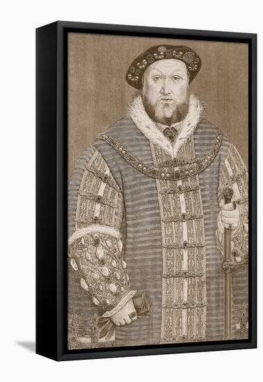 Henry Viii, Illustration from 'Cassell's Illustrated History of England'-Hans Holbein the Younger-Framed Premier Image Canvas