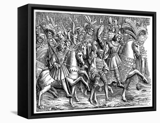 Henry VIII in the Field of the Cloth of Gold, 1520-null-Framed Premier Image Canvas