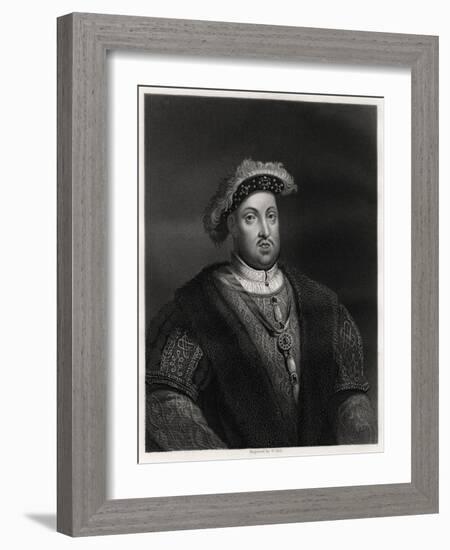 Henry VIII, King of England and Ireland, 19th Century-W Holl-Framed Giclee Print