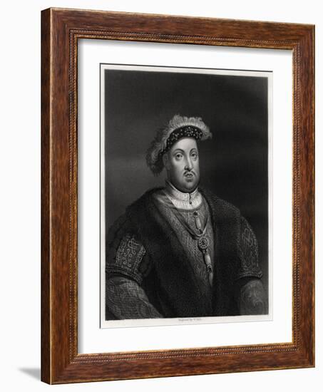 Henry VIII, King of England and Ireland, 19th Century-W Holl-Framed Giclee Print