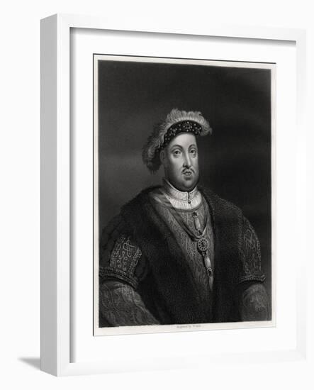 Henry VIII, King of England and Ireland, 19th Century-W Holl-Framed Giclee Print