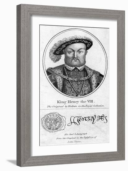 Henry VIII of England, (1491-154)-Hans Holbein the Younger-Framed Giclee Print