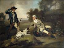 A Gentleman Reclining with a Gun and Dog and his Gamekeeper Standing Nearby-Henry Walton-Giclee Print