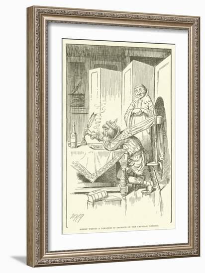 Henry Writes a Treatise in Defence of the Catholic Church-null-Framed Giclee Print