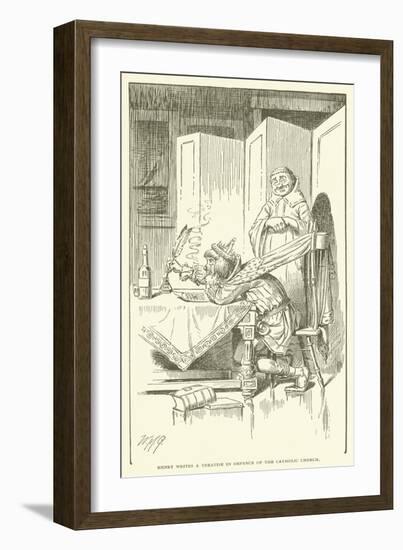 Henry Writes a Treatise in Defence of the Catholic Church-null-Framed Giclee Print