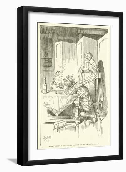 Henry Writes a Treatise in Defence of the Catholic Church-null-Framed Giclee Print