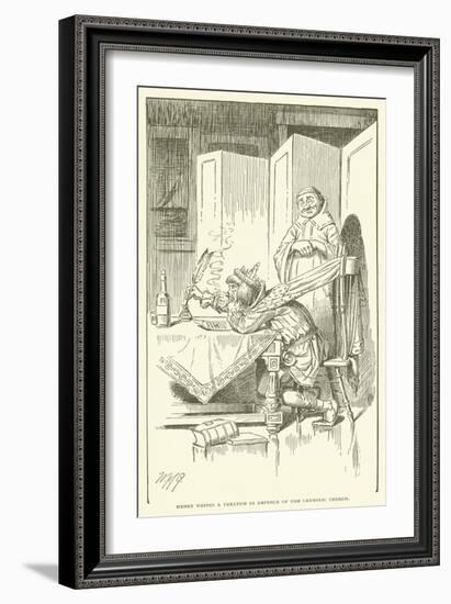 Henry Writes a Treatise in Defence of the Catholic Church-null-Framed Giclee Print