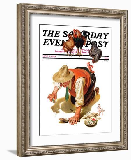 "Hens and Gardner," Saturday Evening Post Cover, May 11, 1935-Joseph Christian Leyendecker-Framed Giclee Print