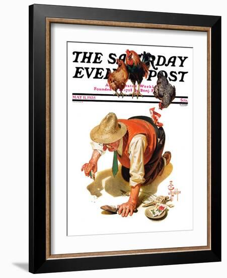 "Hens and Gardner," Saturday Evening Post Cover, May 11, 1935-Joseph Christian Leyendecker-Framed Giclee Print