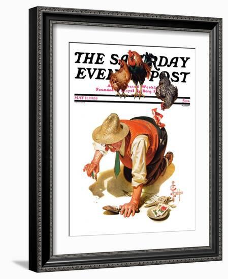 "Hens and Gardner," Saturday Evening Post Cover, May 11, 1935-Joseph Christian Leyendecker-Framed Giclee Print