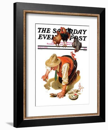 "Hens and Gardner," Saturday Evening Post Cover, May 11, 1935-Joseph Christian Leyendecker-Framed Giclee Print