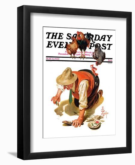 "Hens and Gardner," Saturday Evening Post Cover, May 11, 1935-Joseph Christian Leyendecker-Framed Giclee Print