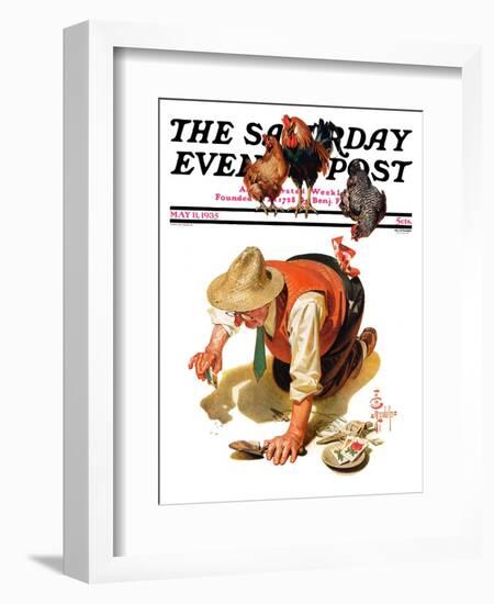 "Hens and Gardner," Saturday Evening Post Cover, May 11, 1935-Joseph Christian Leyendecker-Framed Giclee Print