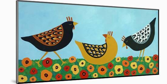 Hens and Poppies-Casey Craig-Mounted Art Print