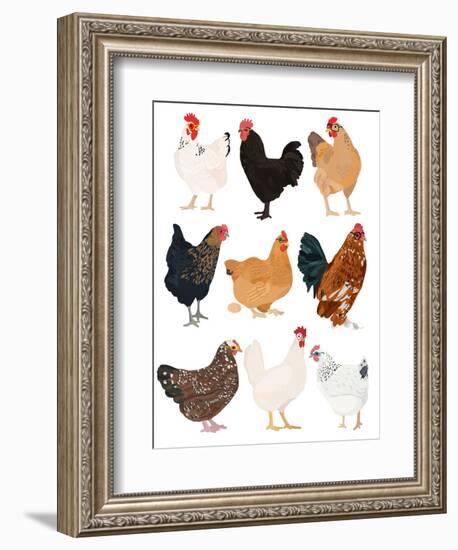 Hens In Glasses-Hanna Melin-Framed Art Print