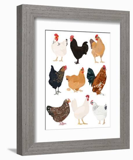 Hens In Glasses-Hanna Melin-Framed Art Print