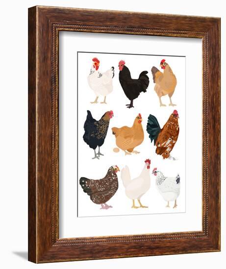 Hens In Glasses-Hanna Melin-Framed Art Print