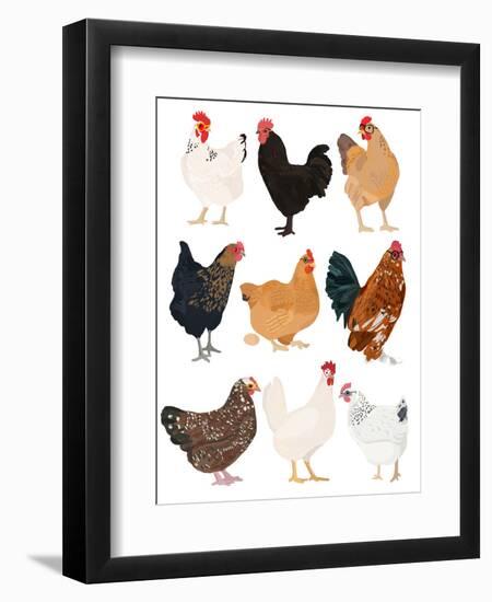 Hens In Glasses-Hanna Melin-Framed Art Print