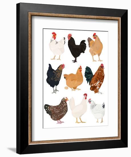 Hens In Glasses-Hanna Melin-Framed Art Print