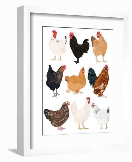 Hens In Glasses-Hanna Melin-Framed Art Print