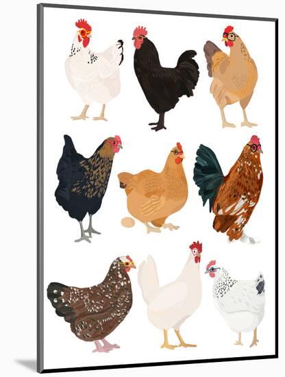 Hens In Glasses-Hanna Melin-Mounted Art Print