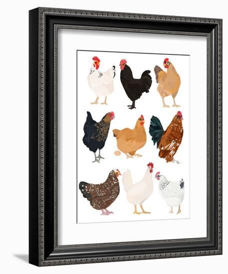 Hens In Glasses-Hanna Melin-Framed Art Print