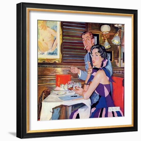 Her Business Was Men  - Saturday Evening Post "Leading Ladies", December 12, 1953 pg.37-Bernard D'Andrea-Framed Giclee Print