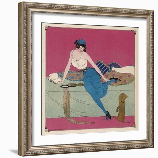 Her Dachshund is Proposing a Walk-Gerda Wegener-Framed Photographic Print