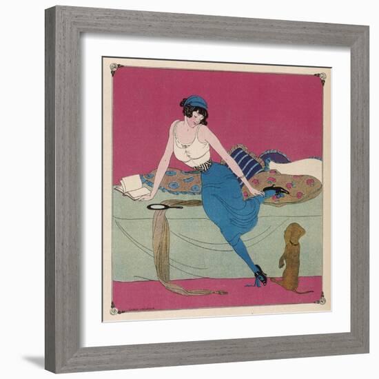 Her Dachshund is Proposing a Walk-Gerda Wegener-Framed Photographic Print