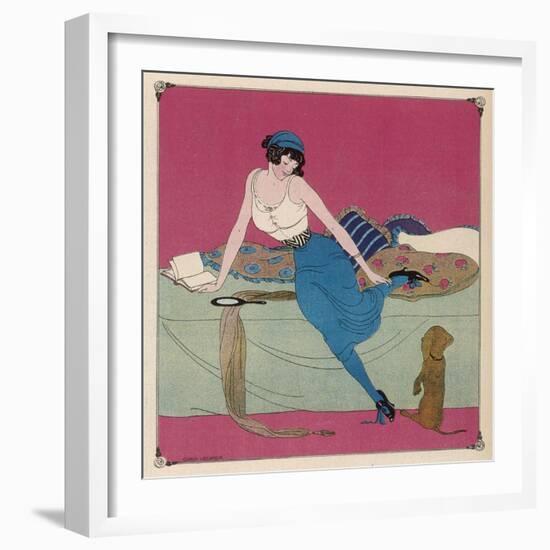 Her Dachshund is Proposing a Walk-Gerda Wegener-Framed Photographic Print