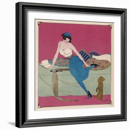 Her Dachshund is Proposing a Walk-Gerda Wegener-Framed Photographic Print