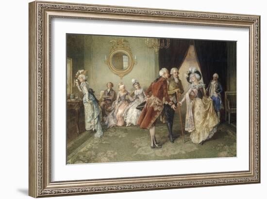 Her Debut, 1903 (18th century scene)-Henry Gillard Glindoni-Framed Giclee Print