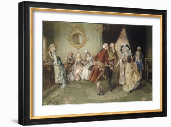 Her Debut, 1903 (18th century scene)-Henry Gillard Glindoni-Framed Giclee Print