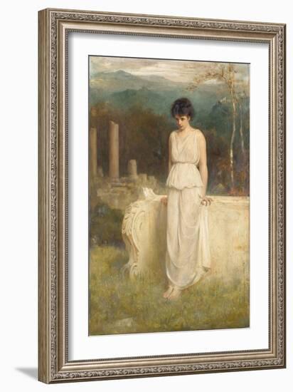 Her Eyes are with Her Heart and that is far Away, 1875 (Oil on Canvas)-Philip Hermogenes Calderon-Framed Giclee Print