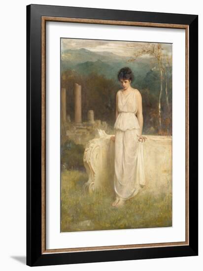 Her Eyes are with Her Heart and that is far Away, 1875 (Oil on Canvas)-Philip Hermogenes Calderon-Framed Giclee Print