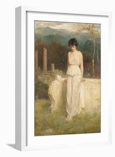 Her Eyes are with Her Heart and that is far Away, 1875 (Oil on Canvas)-Philip Hermogenes Calderon-Framed Giclee Print