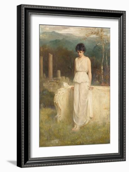 Her Eyes are with Her Heart and that is far Away, 1875 (Oil on Canvas)-Philip Hermogenes Calderon-Framed Giclee Print