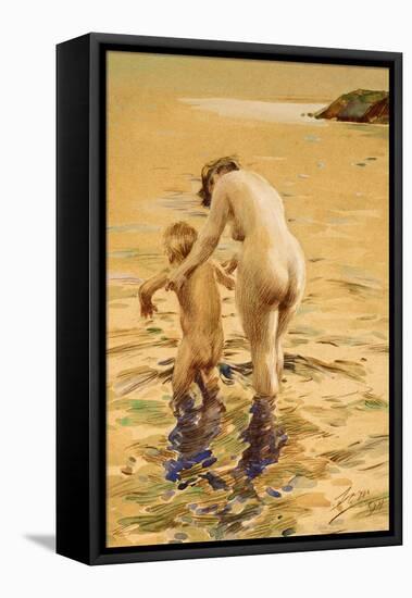 Her First Dip-Anders Leonard Zorn-Framed Premier Image Canvas