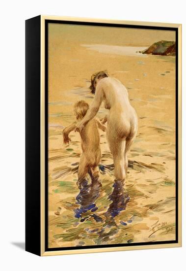 Her First Dip-Anders Leonard Zorn-Framed Premier Image Canvas