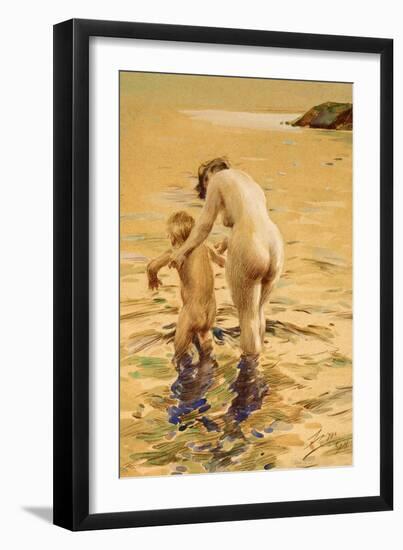 Her First Dip-Anders Leonard Zorn-Framed Giclee Print
