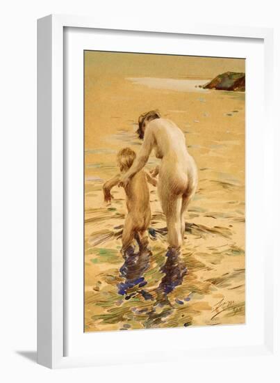 Her First Dip-Anders Leonard Zorn-Framed Giclee Print