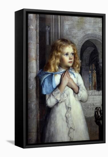 Her First Sermon-William Holman Hunt-Framed Premier Image Canvas