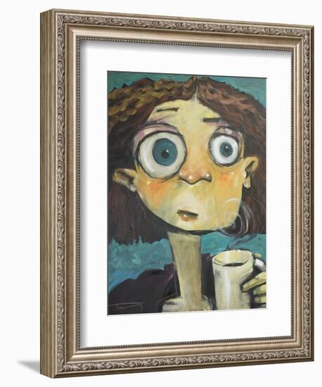 Her First Sip of Coffee-Tim Nyberg-Framed Giclee Print