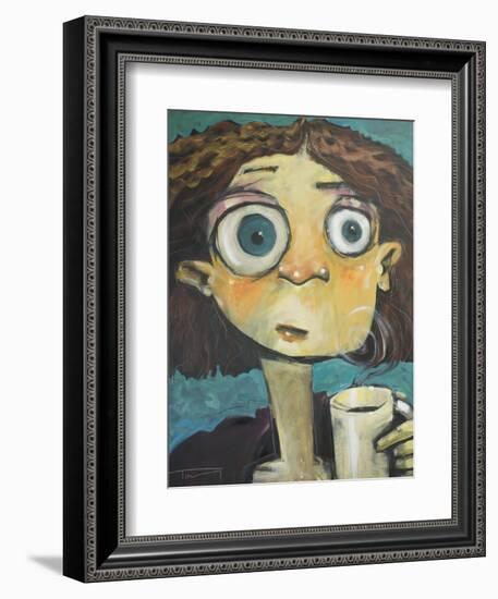 Her First Sip of Coffee-Tim Nyberg-Framed Giclee Print