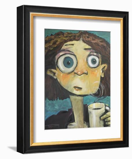 Her First Sip of Coffee-Tim Nyberg-Framed Giclee Print