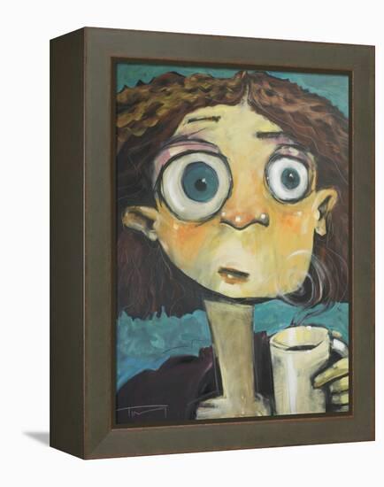 Her First Sip of Coffee-Tim Nyberg-Framed Premier Image Canvas